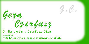 geza czirfusz business card